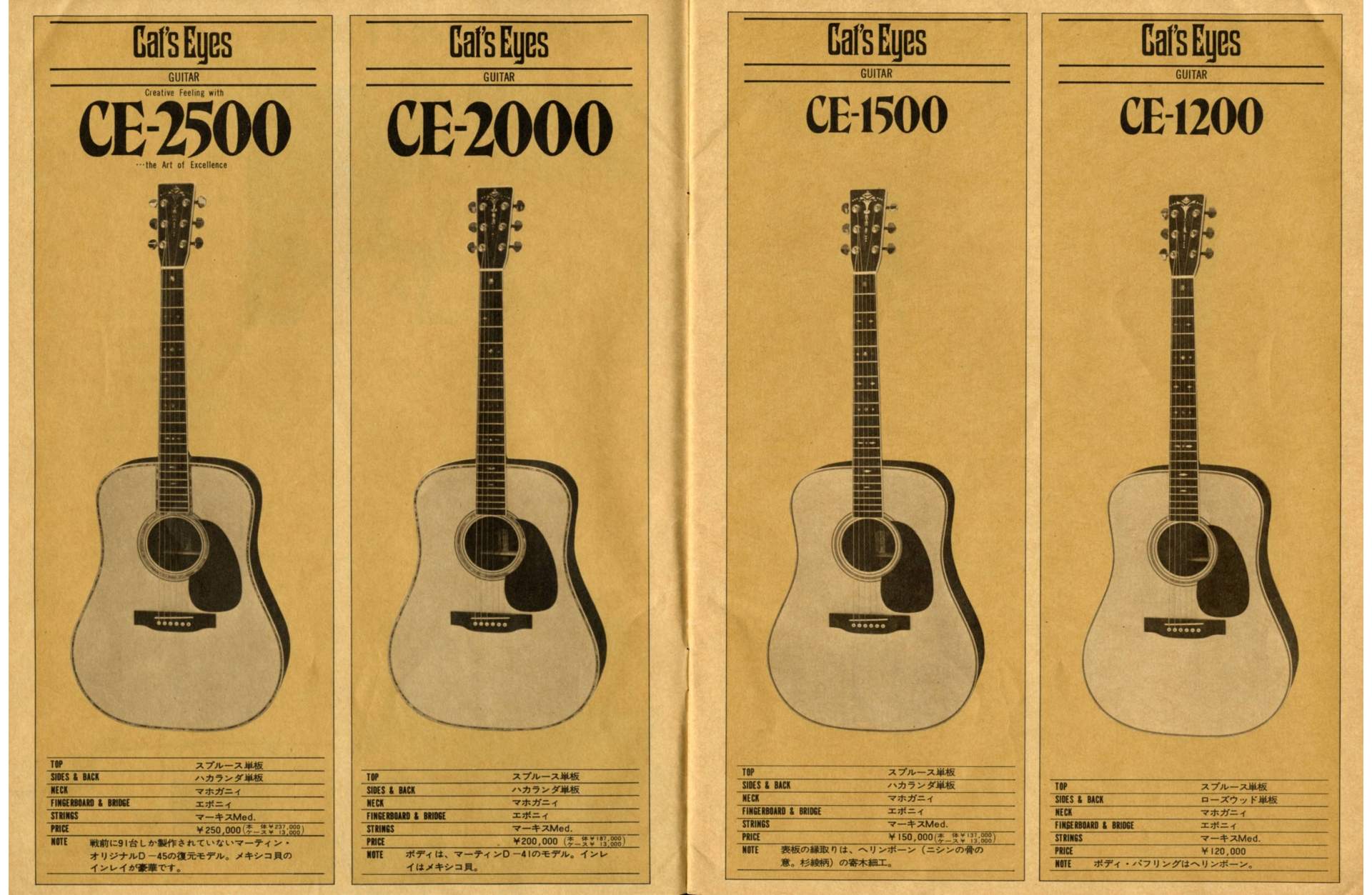 アコースティックギター◇TOKAI 楽器カタログの世界 - トーカイ アコースティックギターカタログ 1979