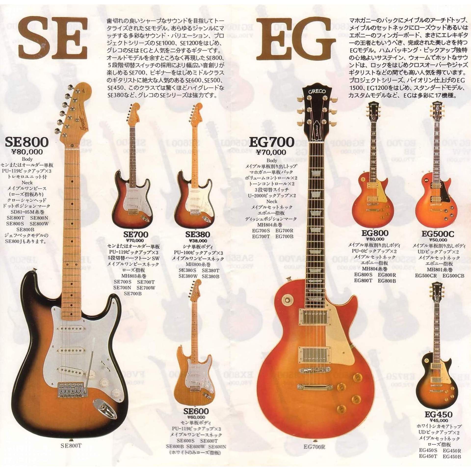 The World of Musical Instruments Brochures - Greco Guitar Catalog Vol11  (circa 1980) page 6